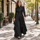 Ensemble femme élégant : manteau long et pantalon à jambes larges