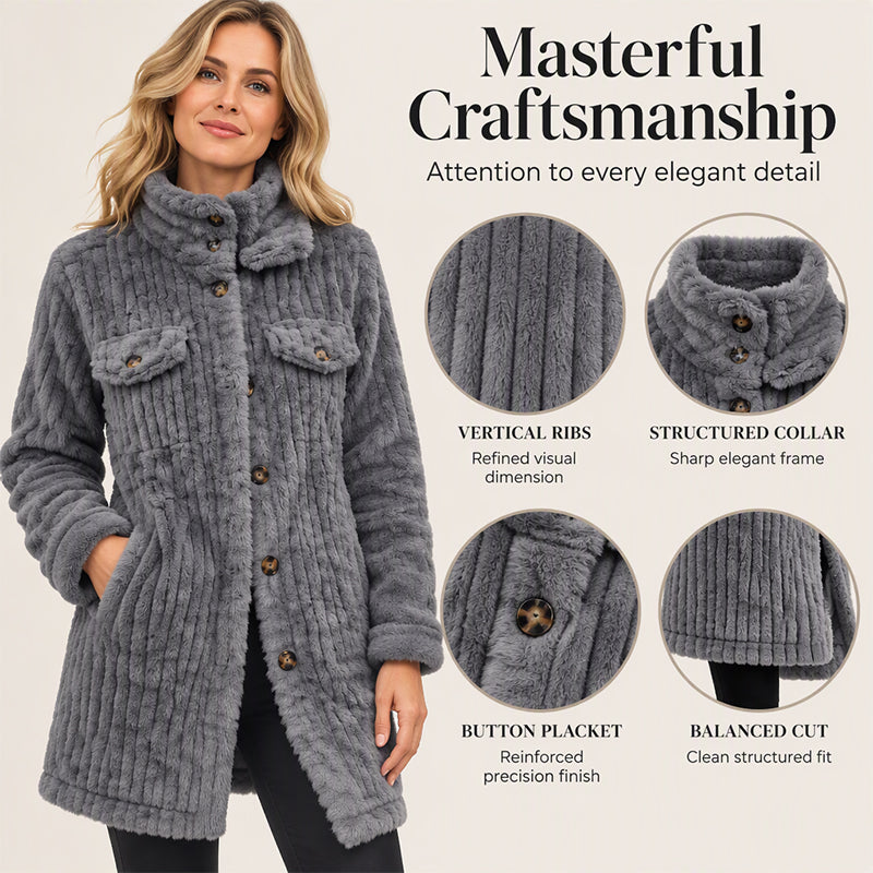 Manteau thermique douillet mi-long d'hiver pour femme