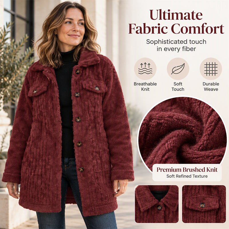 Manteau thermique douillet mi-long d'hiver pour femme