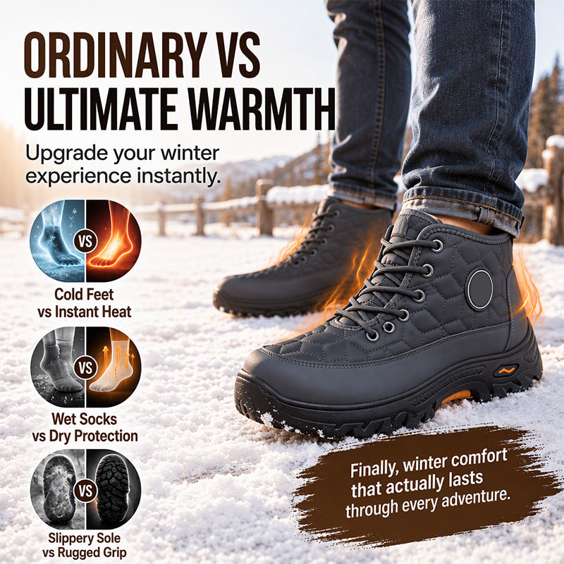 Bottes de neige chaudes pour hommes à doublure pelucheuse