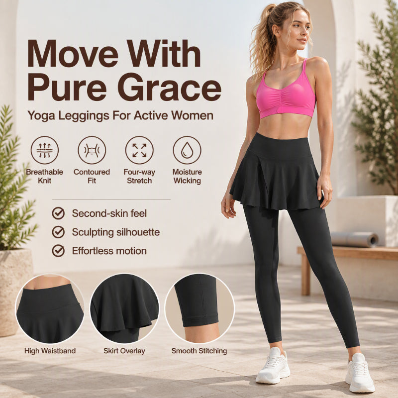 Legging taille haute pour femme avec jupe