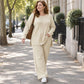 💖Soldes ! Prix cassés💖Ensemble haut côtelé fendu et pantalon pour femme