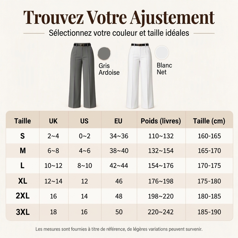 💖Soldes ! Prix cassés💖Pantalon de ville à taille haute et jambe large pour femme