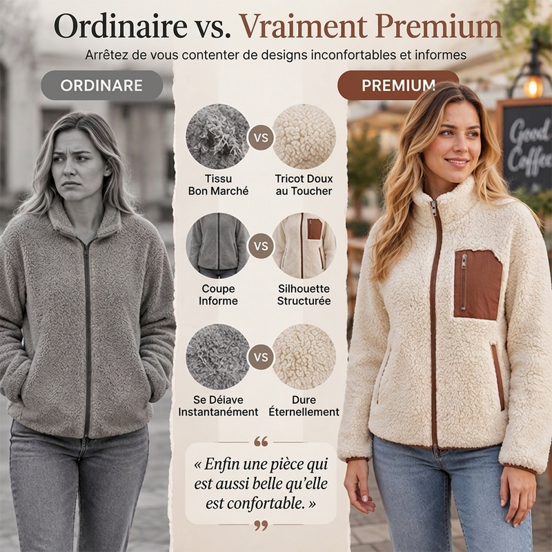 💖Soldes ! Prix cassés💖Veste d'hiver en peluche sherpa zippée pour femme