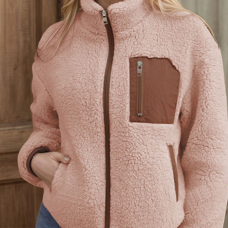 💖Soldes ! Prix cassés💖Veste d'hiver en peluche sherpa zippée pour femme