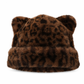 Bonnet d'hiver en fausse fourrure de vison pelucheuse pour femme avec oreilles d'ourson mignonnes - Bonnet chaud pour temps froid