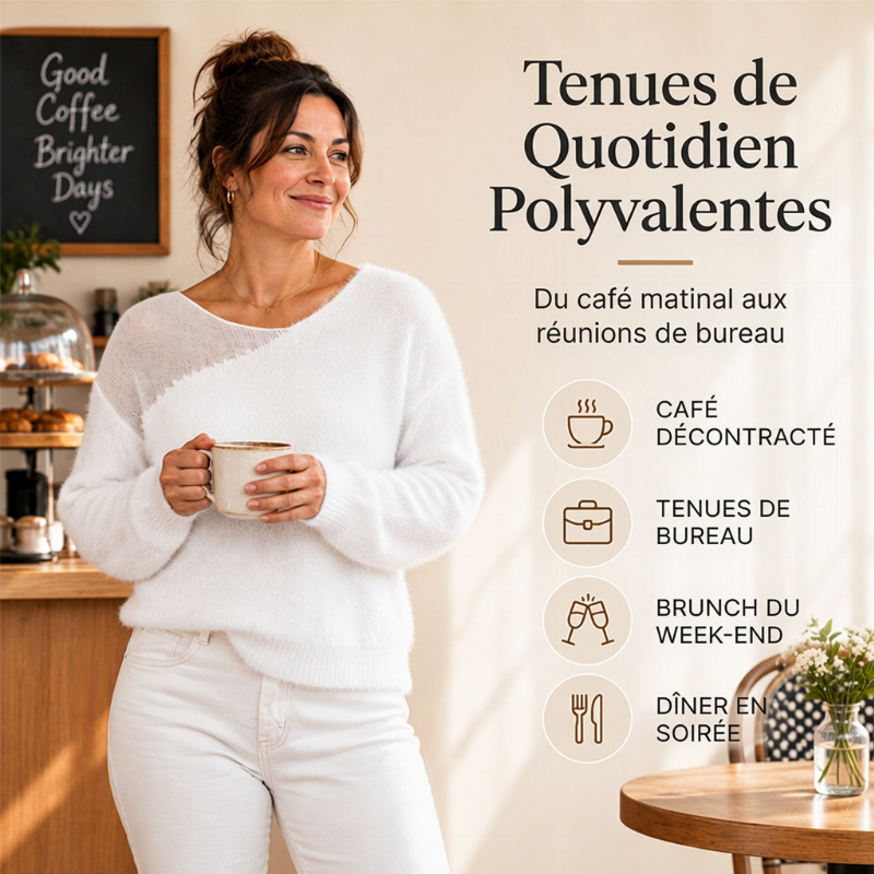 Chandail en fausse fourrure de vison pour femme avec patchwork en maille