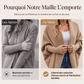Cardigan en maille épaisse à manches chauve-souris pour femme