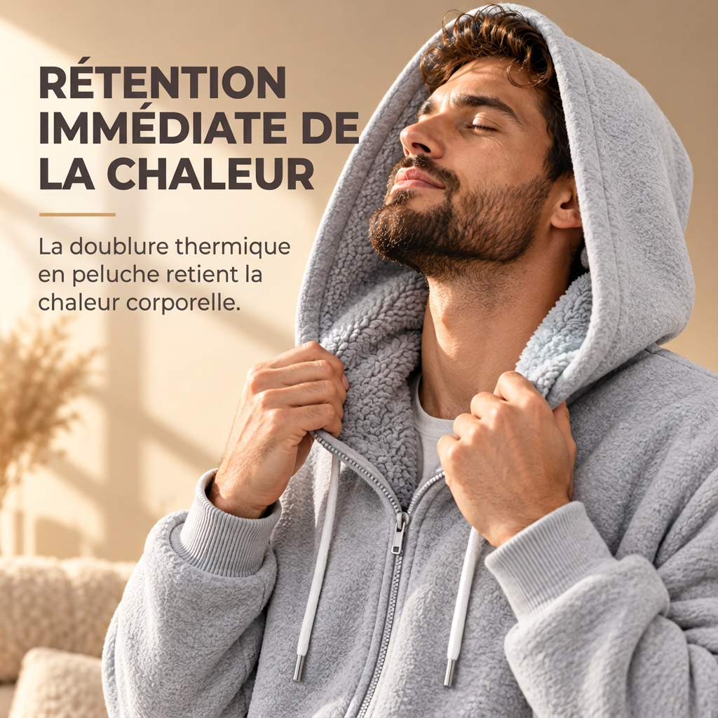 Ensemble de survêtement d'hiver pour homme avec sweat à capuche zippé intégral et pantalon de jogging