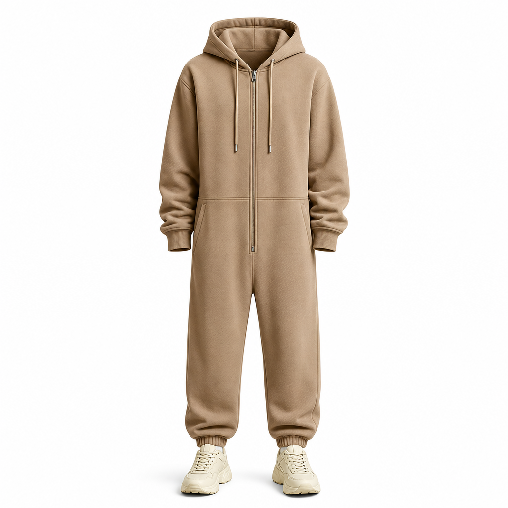 Ensemble de survêtement d'hiver pour homme avec sweat à capuche zippé intégral et pantalon de jogging