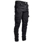 Pantalons cargo en denim ajustés