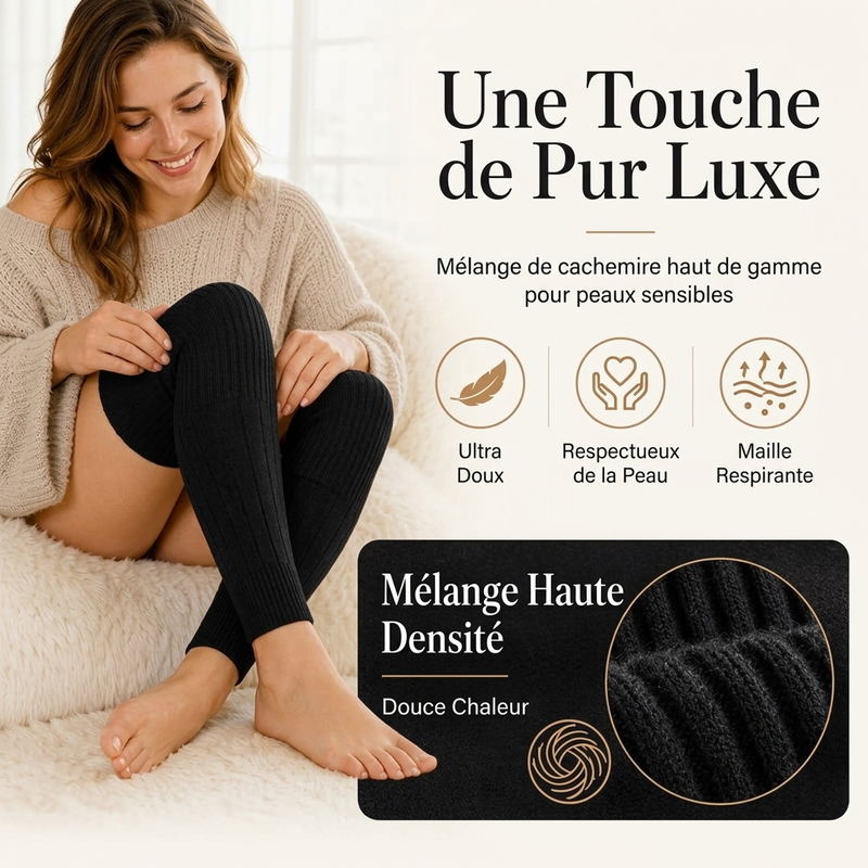 Genouillères en cachemire extensibles unisexes