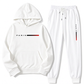 Ensemble de survêtement à capuche et pantalon long à imprimé lettres pour hommes, coupe ample