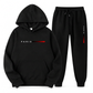 Ensemble de survêtement à capuche et pantalon long à imprimé lettres pour hommes, coupe ample