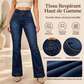 Jeans évasés taille haute élastique pour femme
