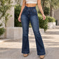 Jeans évasés taille haute élastique pour femme