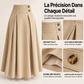 Jupe longue évasée taille haute et plissée pour femme
