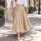 Jupe longue évasée taille haute et plissée pour femme