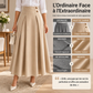 Jupe longue évasée taille haute et plissée pour femme