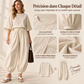 Ensemble haut texturé à manches chauve-souris et pantalon lanterne pour femme