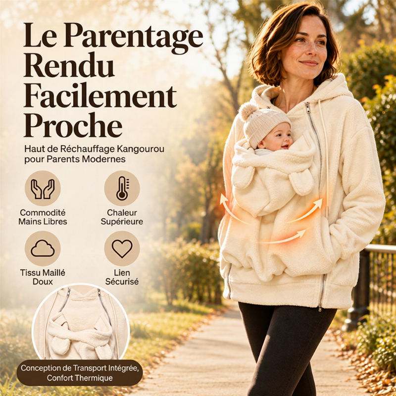💖Soldes ! Prix cassés💖Veste à capuche confortable et chaude pour le portage de bébé