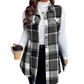 💖Soldes ! Prix cassés💖Chemise gilet boutonnée à carreaux pour femme avec poches