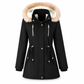 ✨ Ce manteau parka d’hiver pour femme avec capuche en fausse fourrure mise sur une taille réglable et une allure facile à porter ❄️