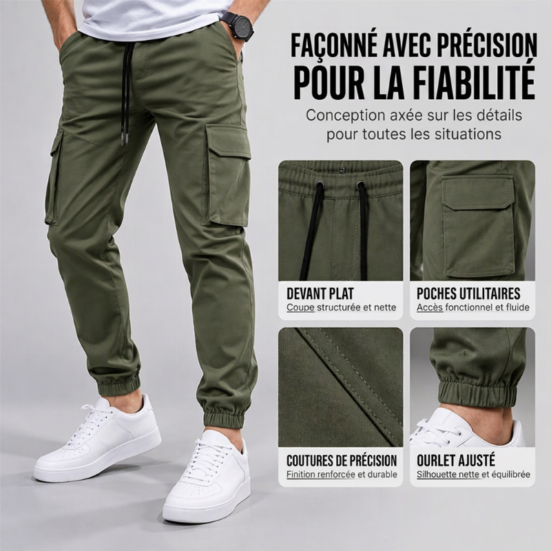 Pantalon cargo décontracté d'extérieur pour hommes avec cordon de serrage