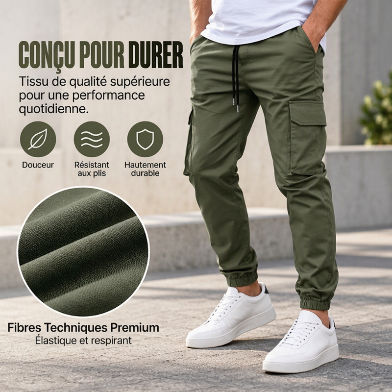 Pantalon cargo décontracté d'extérieur pour hommes avec cordon de serrage