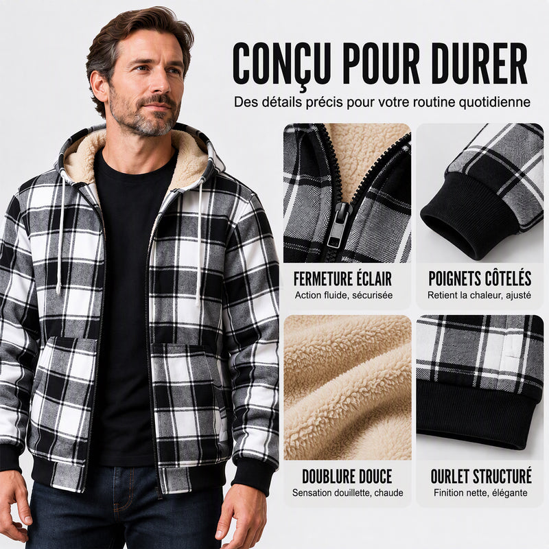 Veste Thermique Décontractée à Capuche Pour Homme