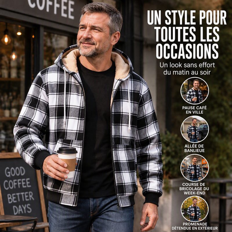 Veste Thermique Décontractée à Capuche Pour Homme