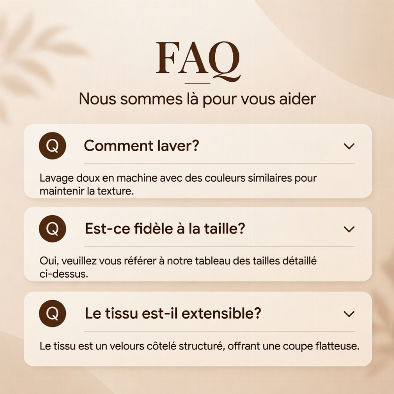 Pantalon décontracté à jambe large en velours côtelé pour femmes
