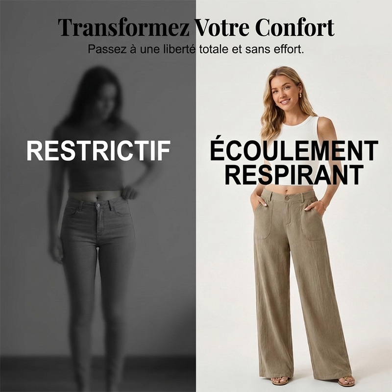 Pantalon décontracté à larges jambes pour femmes