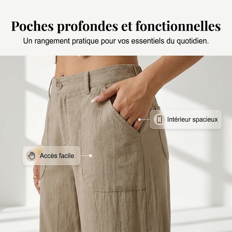 Pantalon décontracté à larges jambes pour femmes