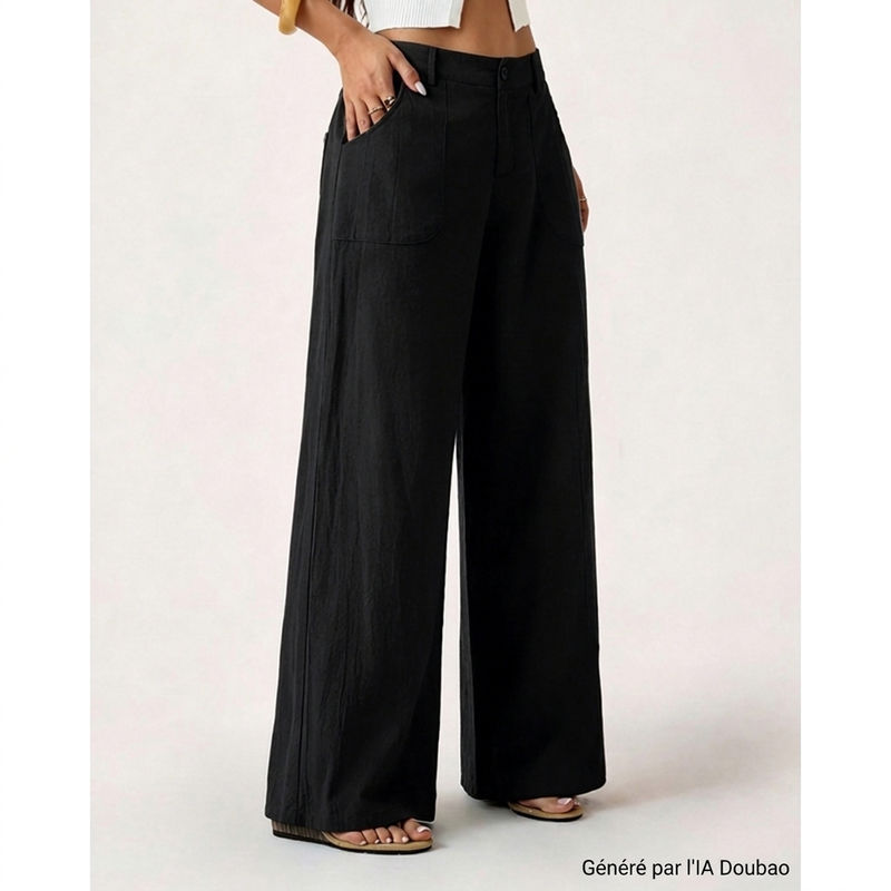 Pantalon décontracté à larges jambes pour femmes