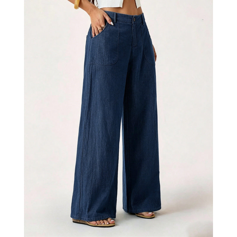 Pantalon décontracté à larges jambes pour femmes