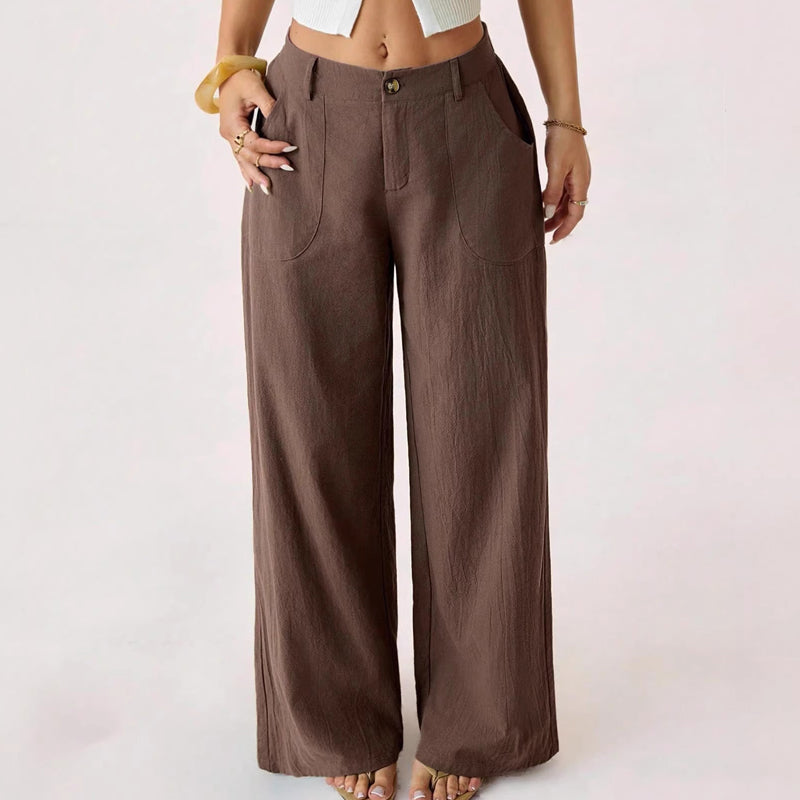 Pantalon décontracté à larges jambes pour femmes