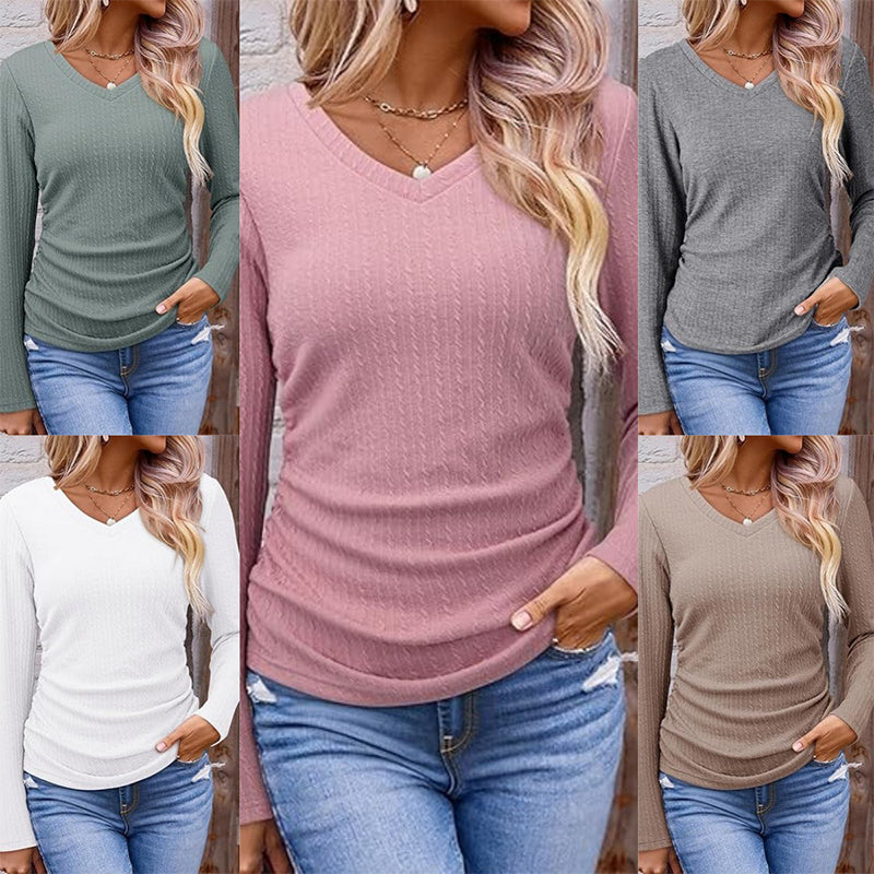 Haut en Maille Élégant à Col en V pour Femme