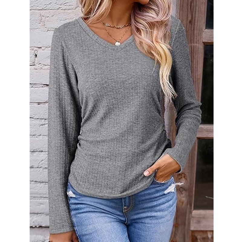 Haut en Maille Élégant à Col en V pour Femme