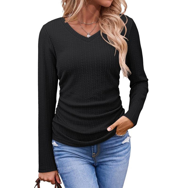 Haut en Maille Élégant à Col en V pour Femme