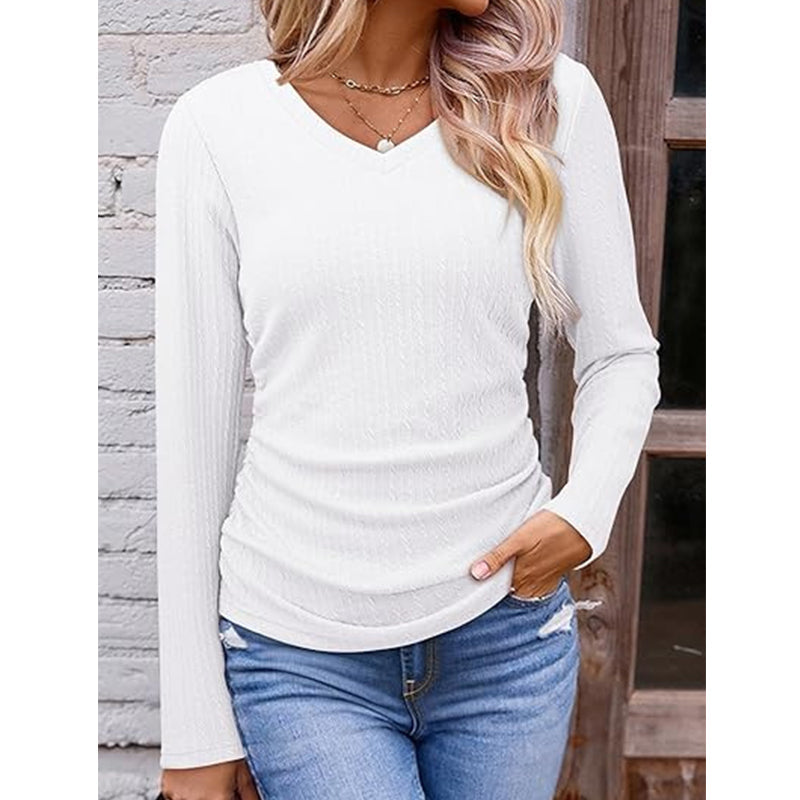 Haut en Maille Élégant à Col en V pour Femme