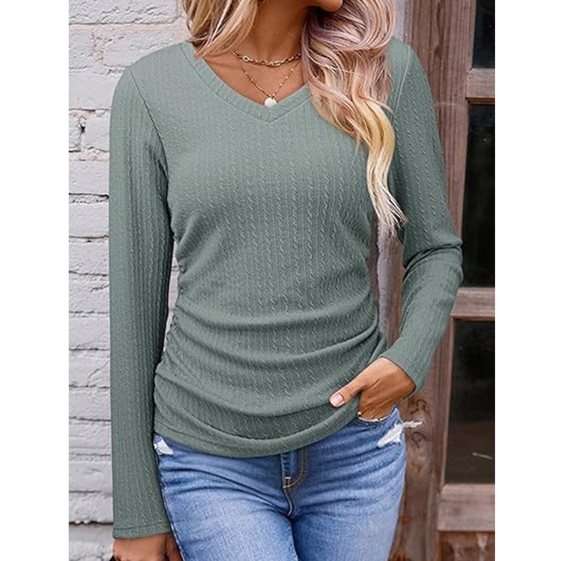 Haut en Maille Élégant à Col en V pour Femme