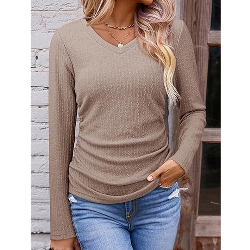 Haut en Maille Élégant à Col en V pour Femme