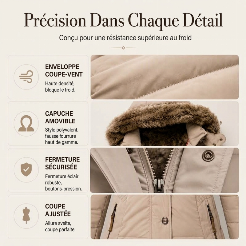 Veste matelassée à capuche pour femme, coupe ajustée