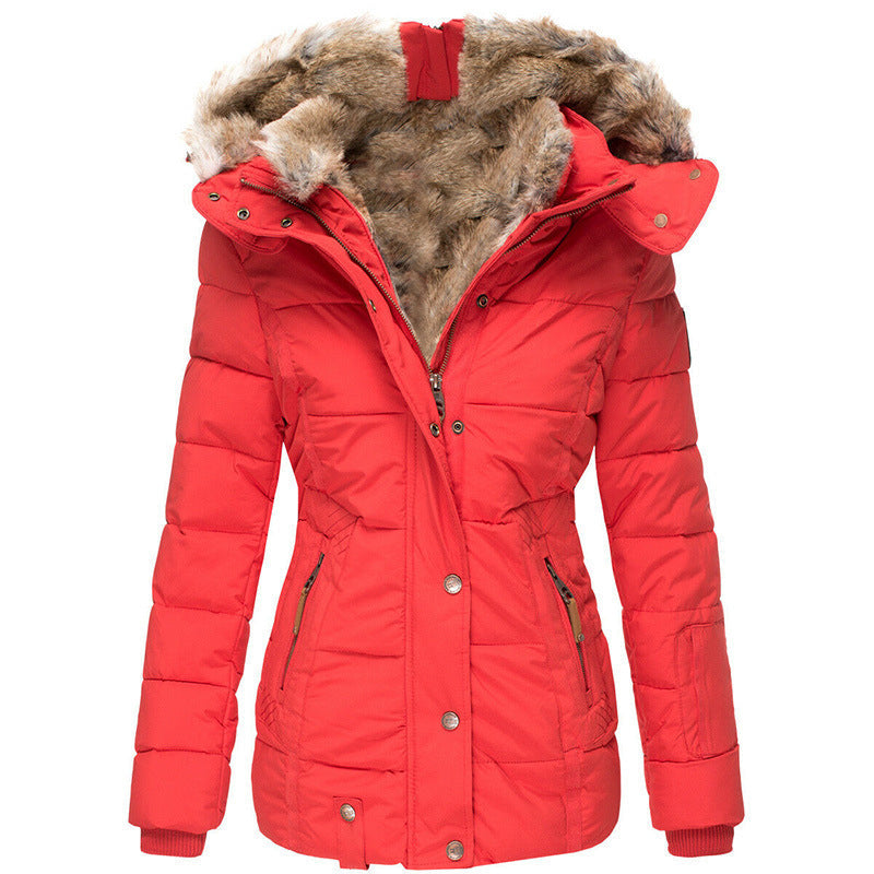 Veste matelassée à capuche pour femme, coupe ajustée