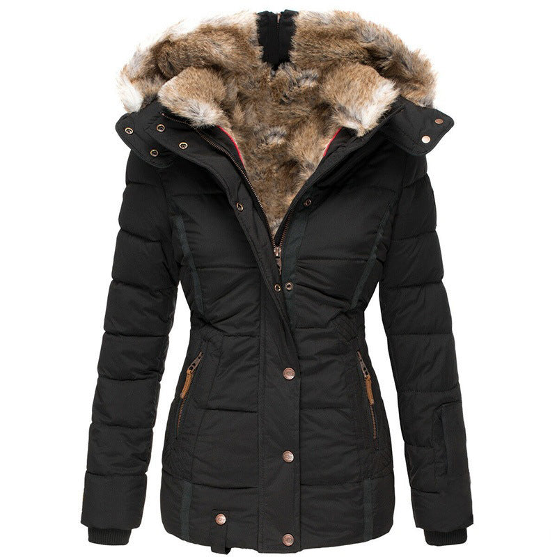 Veste matelassée à capuche pour femme, coupe ajustée