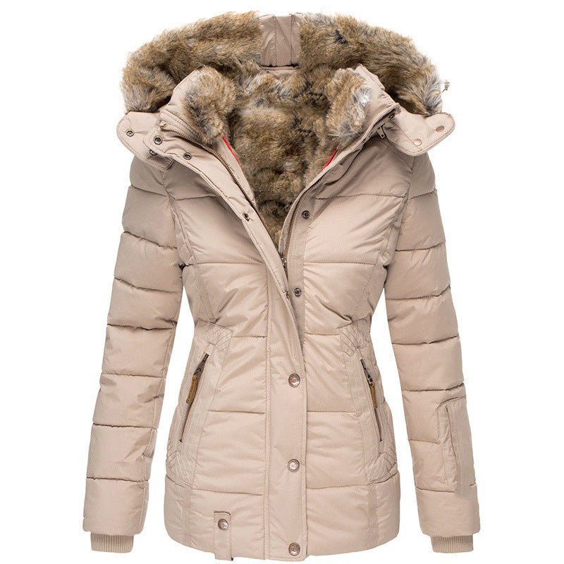 Veste matelassée à capuche pour femme, coupe ajustée