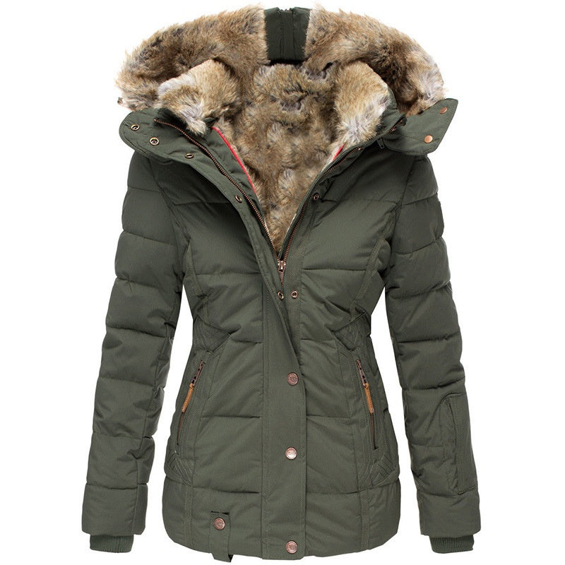 Veste matelassée à capuche pour femme, coupe ajustée