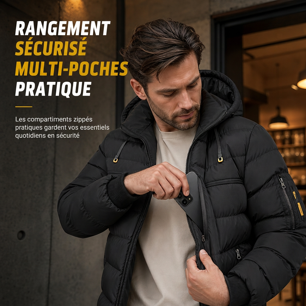 Manteau court matelassé d'hiver décontracté pour homme, chaud et isolé