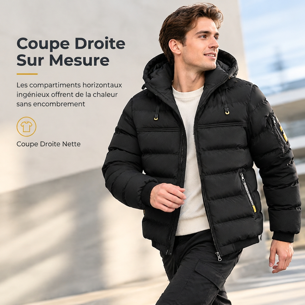 Manteau court matelassé d'hiver décontracté pour homme, chaud et isolé
